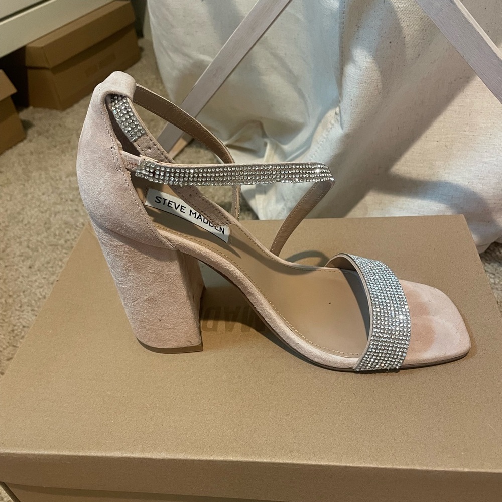 Steve Madden pink block heels
